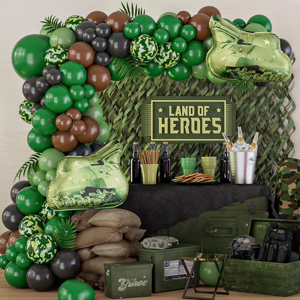 Hunting And Camping In Jungle - 115/119pcs Kit ghirlanda di palloncini mimetici